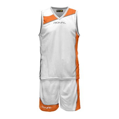 Bielo-oranžovo-strieborný basketbalový set Royal Megres