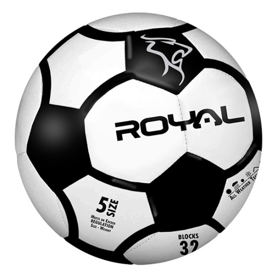 Bielo-čierna futbalová lopta Royal Calcio Block