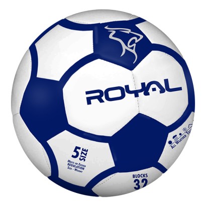 Bielo-modrá futbalová lopta Royal Calcio Block