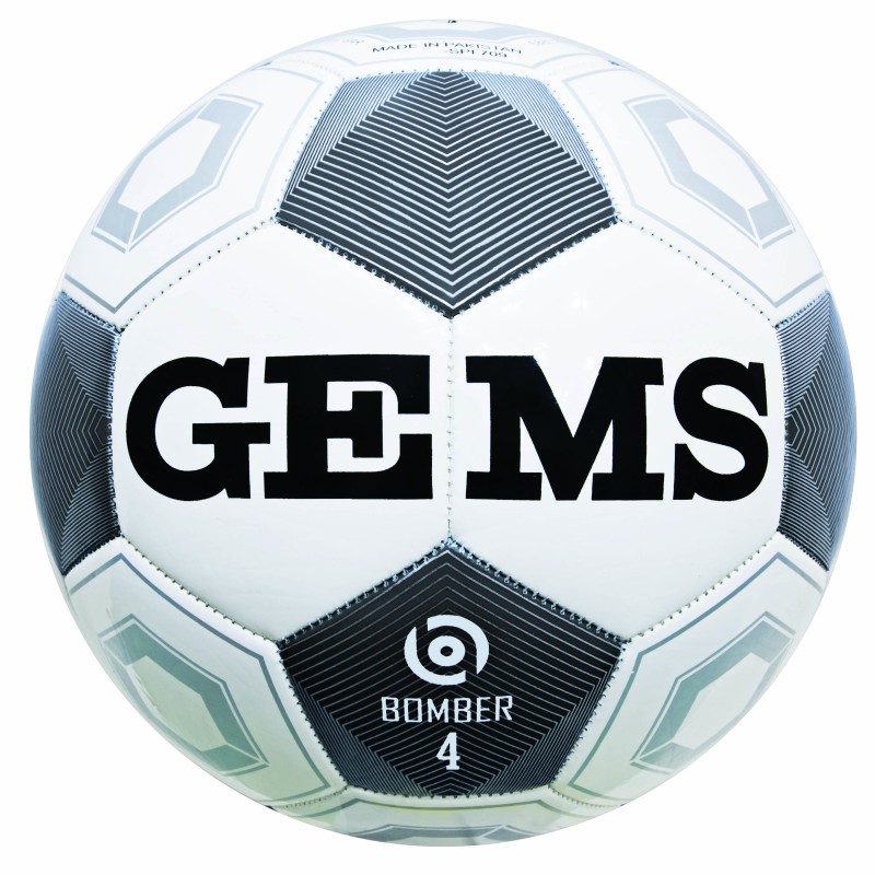 Bielo-čierna futbalová lopta Gems Bomber