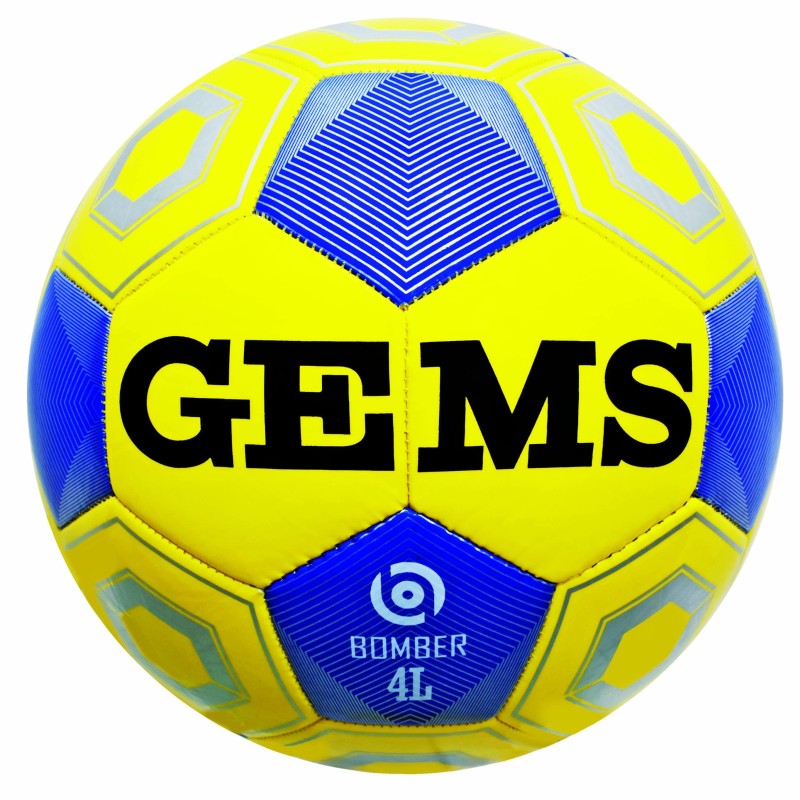 Žlto-modrá futbalová lopta Gems Bomber 4 Light