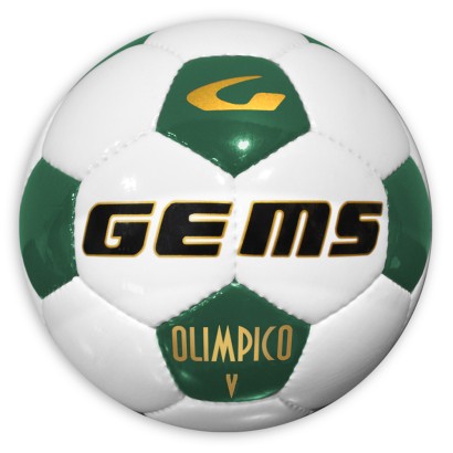 Bílo-zelený fotbalový míč Gems Olimpico