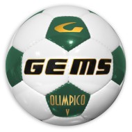 Bielo-zelená futbalová lopta Gems Olimpico