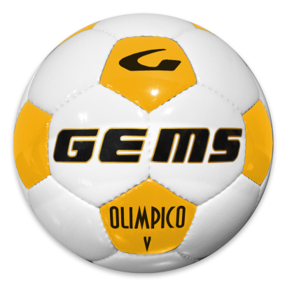Bielo-žltá futbalová lopta Gems Olimpico