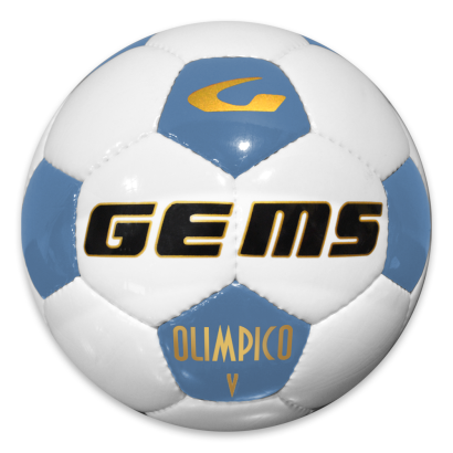 Bílo-bledě modrý fotbalový míč Gems Olimpico