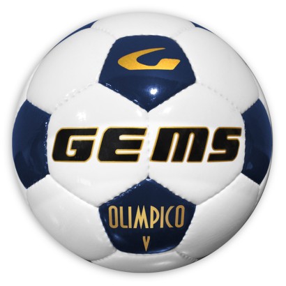 Bielo-tmavomodrá futbalová lopta Gems Olimpico