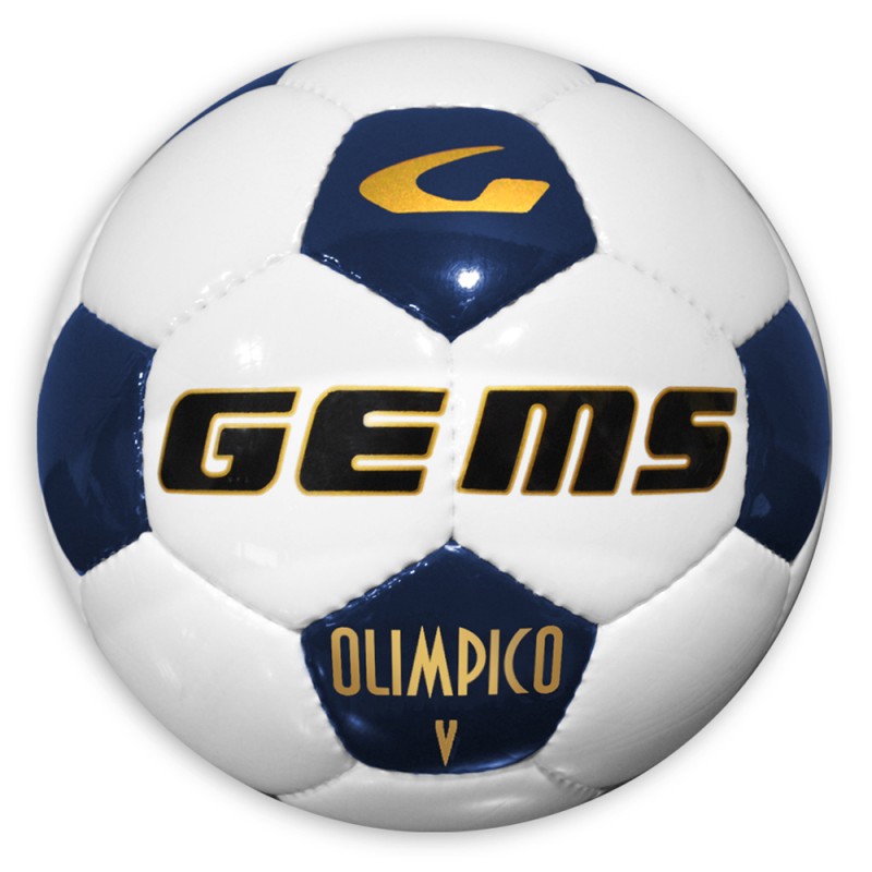 Bílo-tmavě modrý fotbalový míč Gems Olimpico