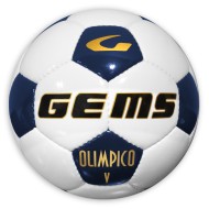 Bielo-tmavomodrá futbalová lopta Gems Olimpico