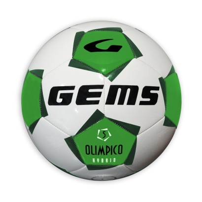 Bielo-zelená futbalová lopta Gems Olimpico Hybrid