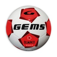Bielo-červená futbalová lopta Gems Olimpico Hybrid