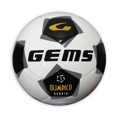 Bílo-černý fotbalový míč Gems Olimpico Hybrid