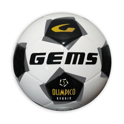 Bielo-čierna futbalová lopta Gems Olimpico Hybrid