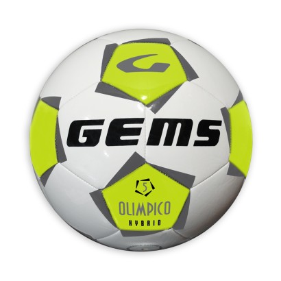 Bílo-žlutý fotbalový míč Gems Olimpico Hybrid