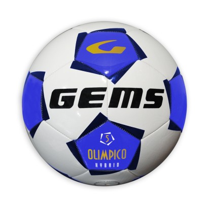 Bielo-modrá futbalová lopta Gems Olimpico Hybrid