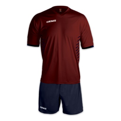 Bordově-tmavě modrý fotbalový dres s trenýrkami Gems Chelsea