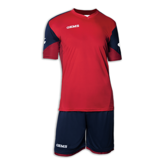 Červeno-tmavomodrý futbalový dres s trenírkami Gems Seattle Červeno-tmavomodrý futbalový dres s trenírkami Gems Seattle