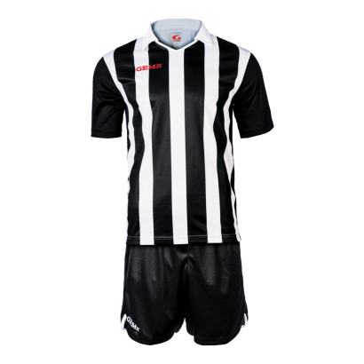 Čierno-biely futbalový dres s trenírkami Gems Detroit