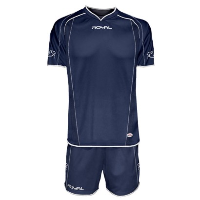 Tmavomodrý futbalový dres s trenírkami Royal Alcor