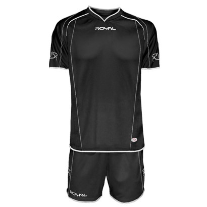 Černý fotbalový dres s trenýrkami Royal Alcor