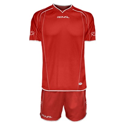 Červený futbalový dres s trenírkami Royal Alcor