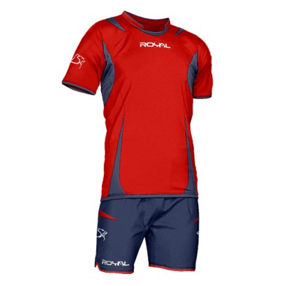 Červeno-modrý fotbalový dres s trenýrkami Royal Hypnos