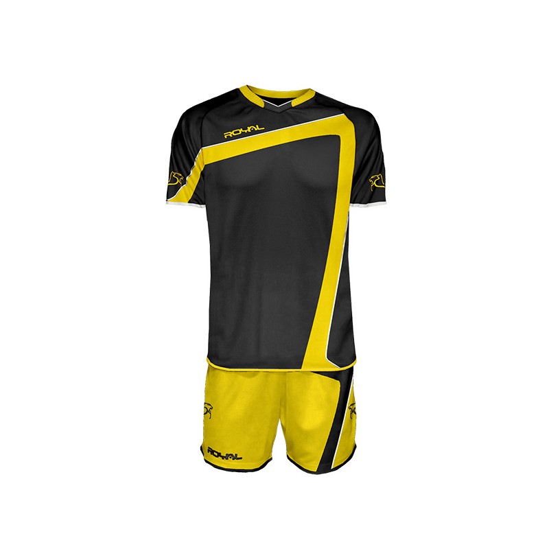 Černo-žlutý fotbalový dres s trenýrkami Royal Ikaro