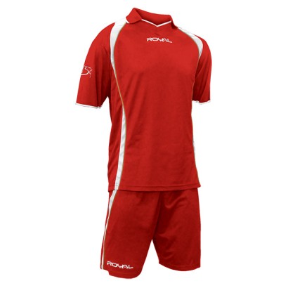 Červeno-biely futbalový dres s trenírkami Royal Sparta