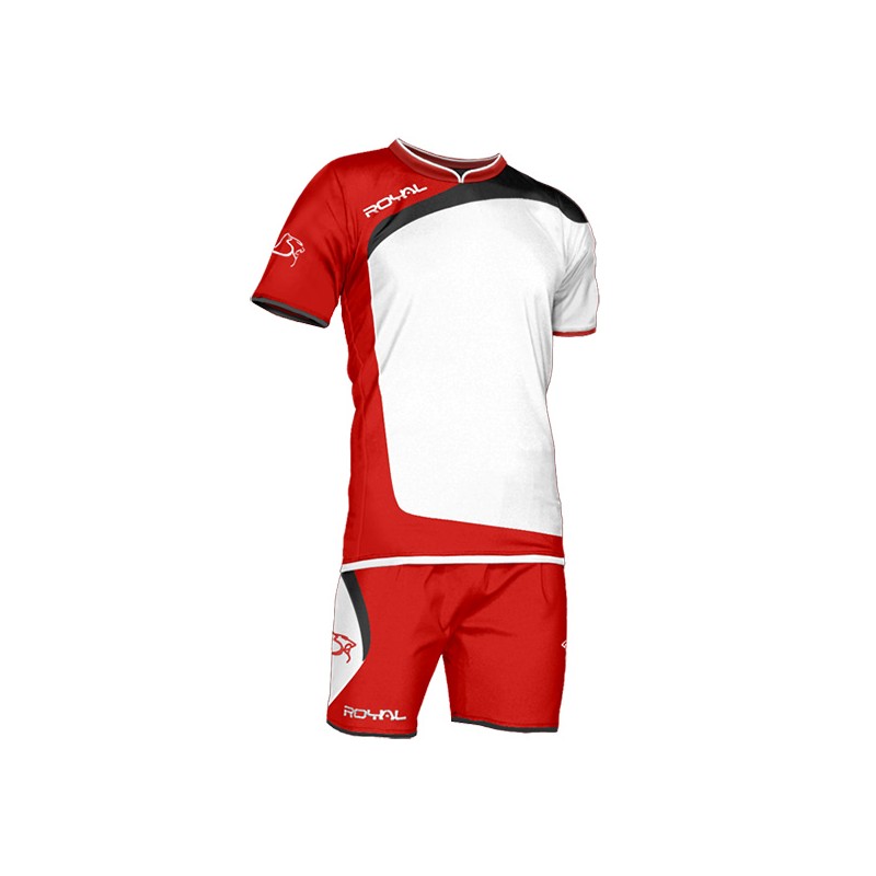 Bielo-červený futbalový dres s trenírkami Royal Zilant