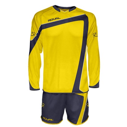 Žlto-tmavomodrý futbalový set s dlhými rukávmi Royal Ikaro