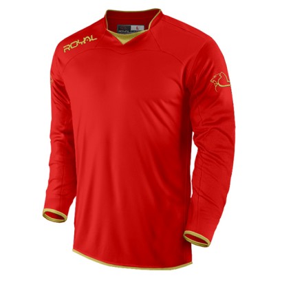 Červený futbalový dres s dlhými rukávmi Royal Bryan
