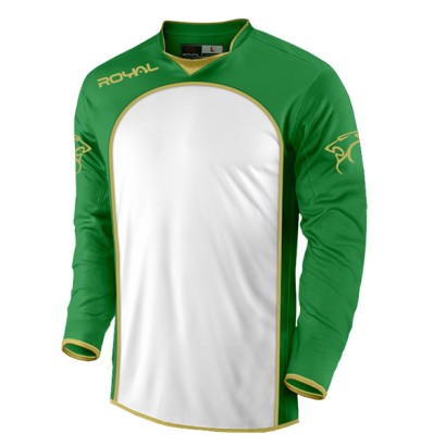 Bielo-zelený futbalový dres s dlhými rukávmi Royal Jeyter
