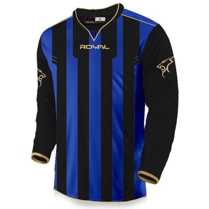 Modro-černý fotbalový dres s dlouhými rukávy Royal Sovin