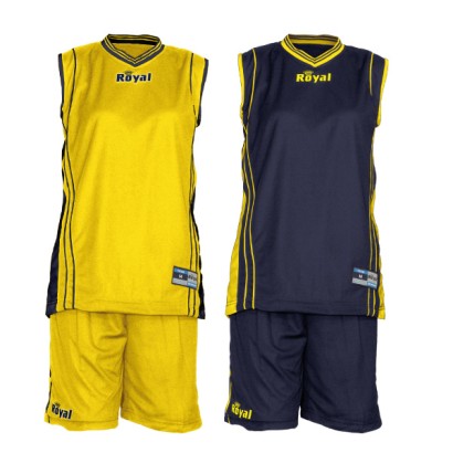Žluto-tmavě modrý basketbalový set Royal Double Fashion